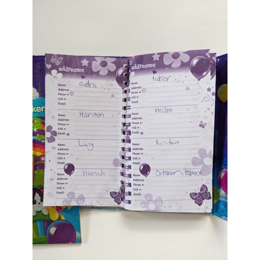 Vintage Lisa Frank Balloon Buddies Address Book Planner Stickers Casey‎ Dogs Cat - Picture 11 of 14